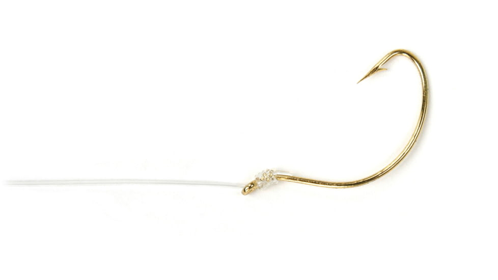 Sea Striker Snelled Hooks Wide Gap, 36in Leader, Gold, Size 1/0, 6 per Pack, S409-36-1/0