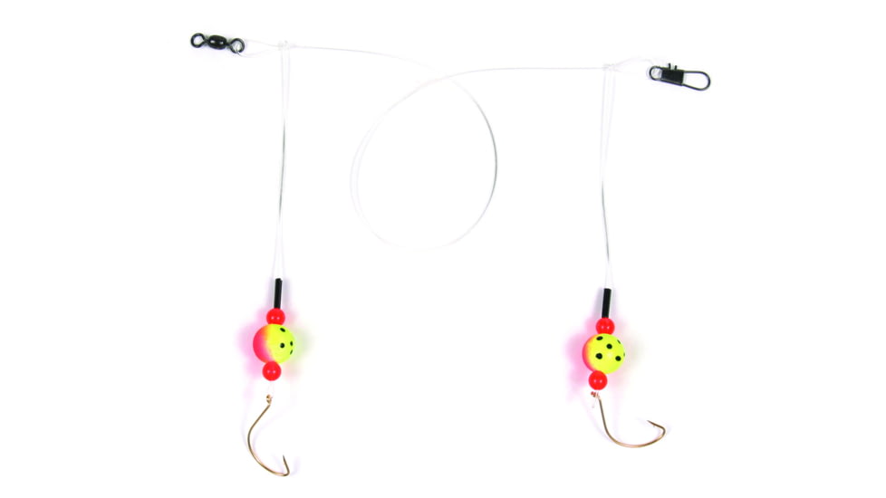 Sea Striker Spot/Kingfish/Mullet Rig, #6 Gold Wide Gap Hooks, 1/2" Round 2 Tone Red/Yel Floats, SSSKF-2RY