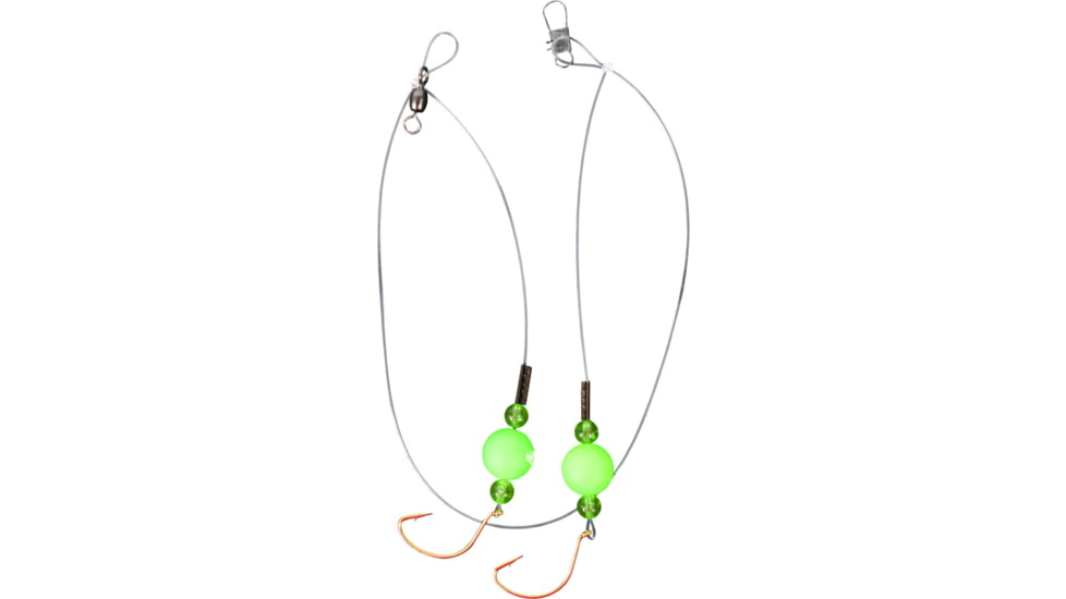 Sea Striker Spot/Kingfish/Mullet Rig, #6 Gold Wide Gap Hooks, 1/2" Round Green Floats, SSSKF-2G