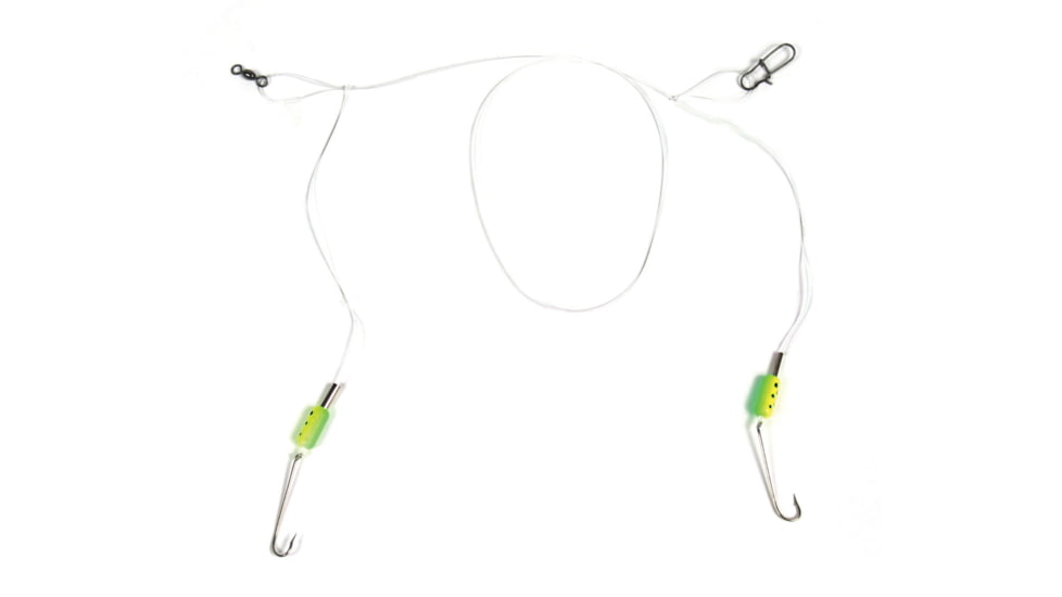 Sea Striker Spot/Whiting/Pompano Rig, #6 Pacific Bass Hooks, 2 Tone Green/Yellow Floats, SSSKF-3GY