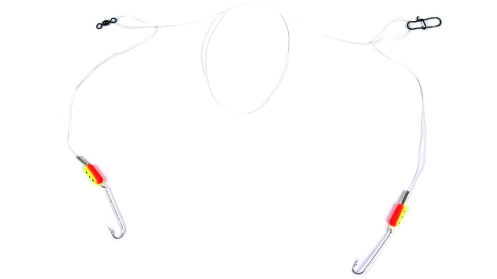 Sea Striker Spot/Whiting/Pompano Rig, #6 Pacific Bass Hooks, 2 Tone Red/Yellow Floats, SSSKF-3RY