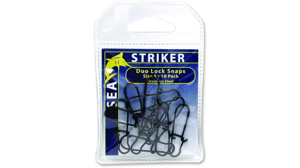 Sea Striker Stainless Duo-Lock Snaps Sz5, 85 lb Test, Black 10Pk, DL5B