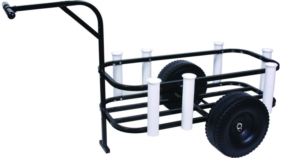 Sea Striker Surf/Pier/Beach Cart, Wide Surface Plastic Wheels 7 PVC Rod Holders, Holds up to 54 qt Cooler, BRSC