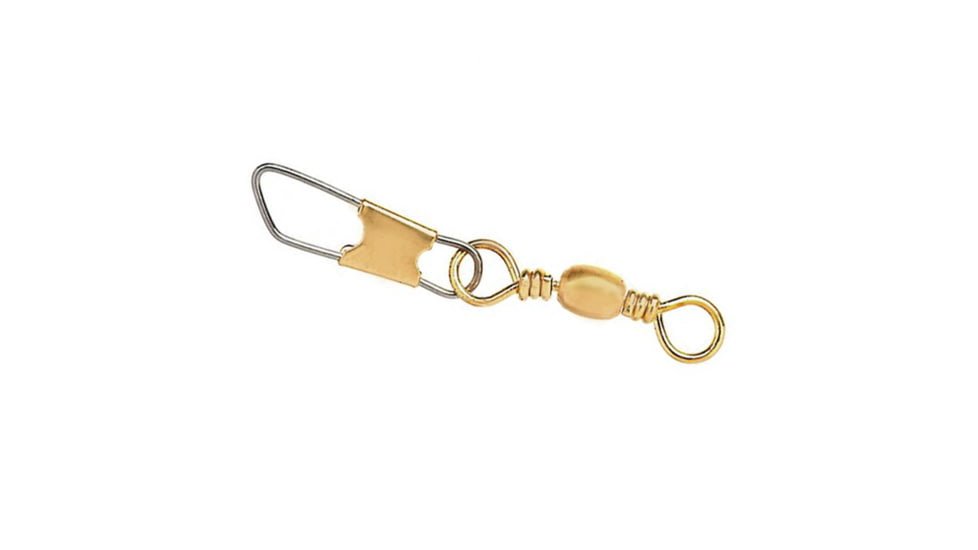 Sea Striker Twisted Barrel Swivel Size 14 w/Safety Snap Brass 8 pack, SSTBSSBR-14