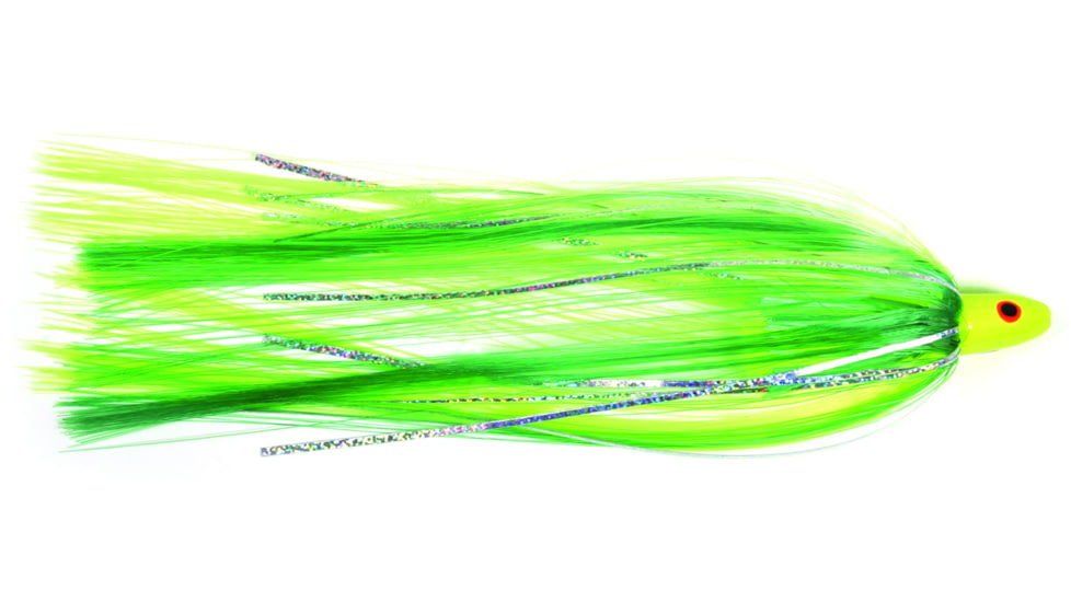Sea Striker Unrigged Ballyhoo Lure, 3/8 oz Head, Green/Chartreuse, SB38-GC