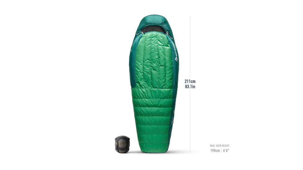 Sea to Summit Ascent Down 15F/-9C Sleeping Bag, Rain Forest Green, Long, S1124