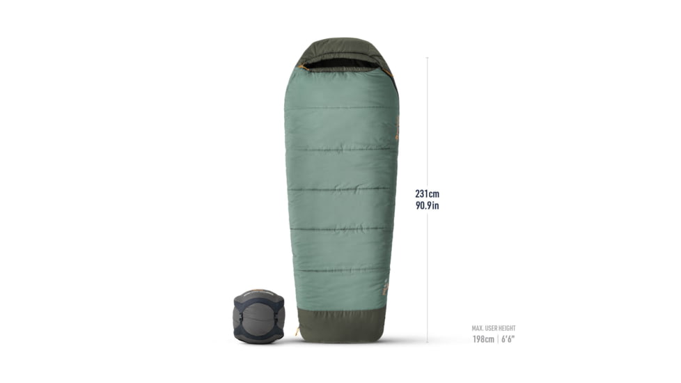 Sea to Summit Boab Synthetic 15F/-9C Sleeping Bag, Laurel Wreath Green, Long, S4057