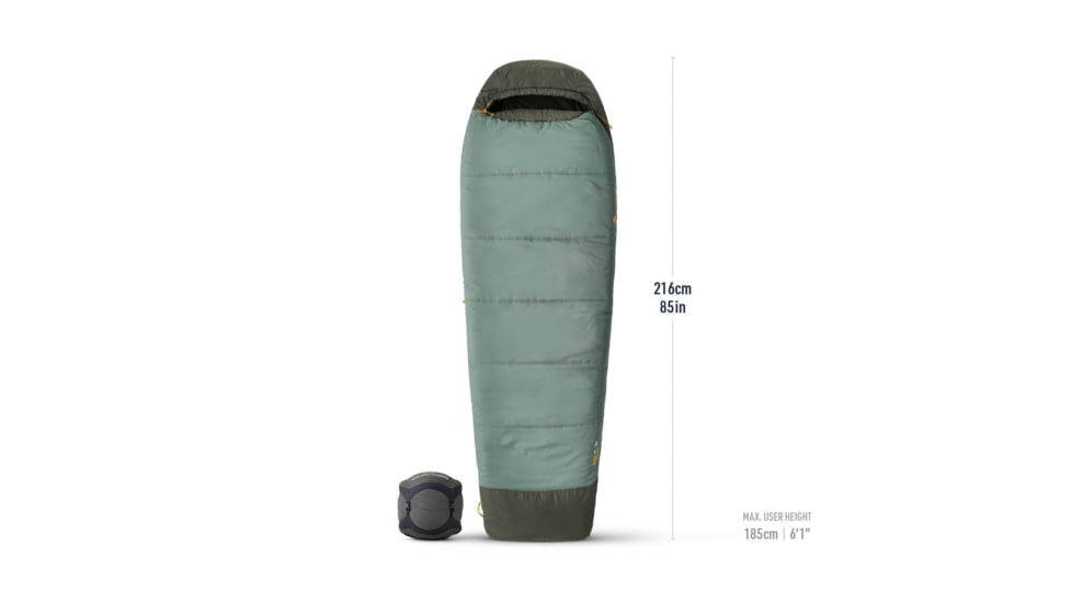 Sea to Summit Boab Synthetic 15F/-9C Sleeping Bag, Laurel Wreath Green, Regular, S4055