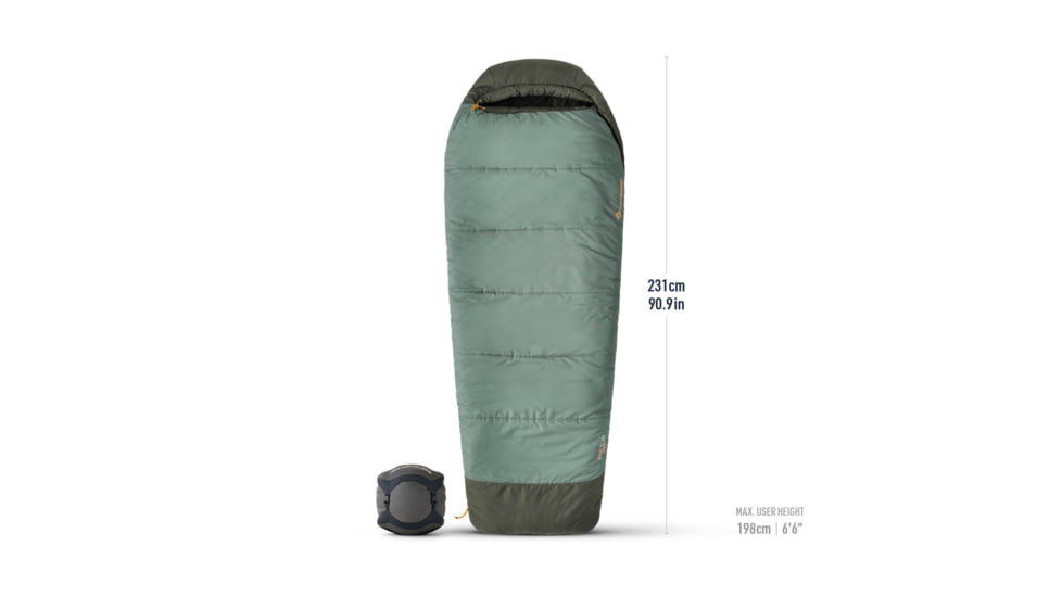 Sea to Summit Boab Synthetic 30F/-1C Sleeping Bag, Laurel Wreath Green, Long, S4053