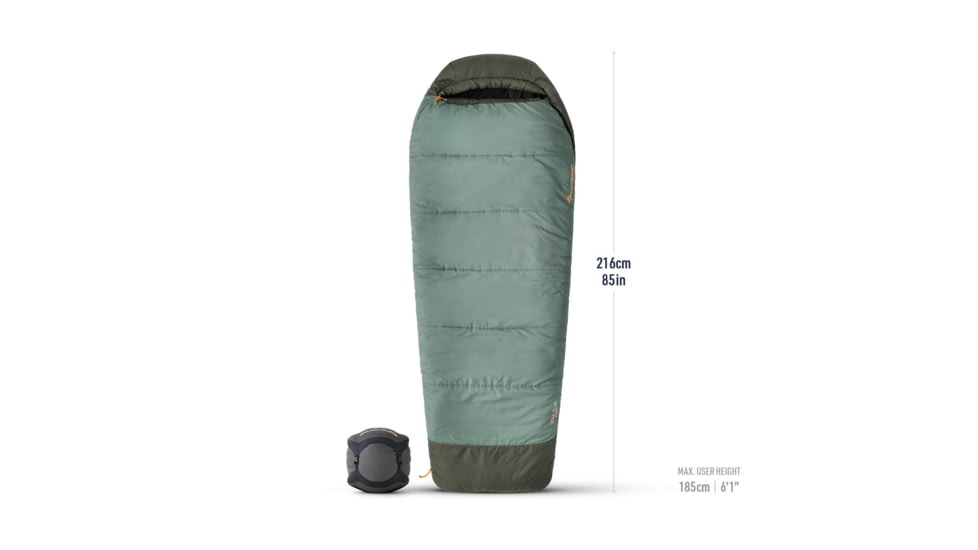 Sea to Summit Boab Synthetic 30F/-1C Sleeping Bag, Laurel Wreath Green, Regular Wide, S4052