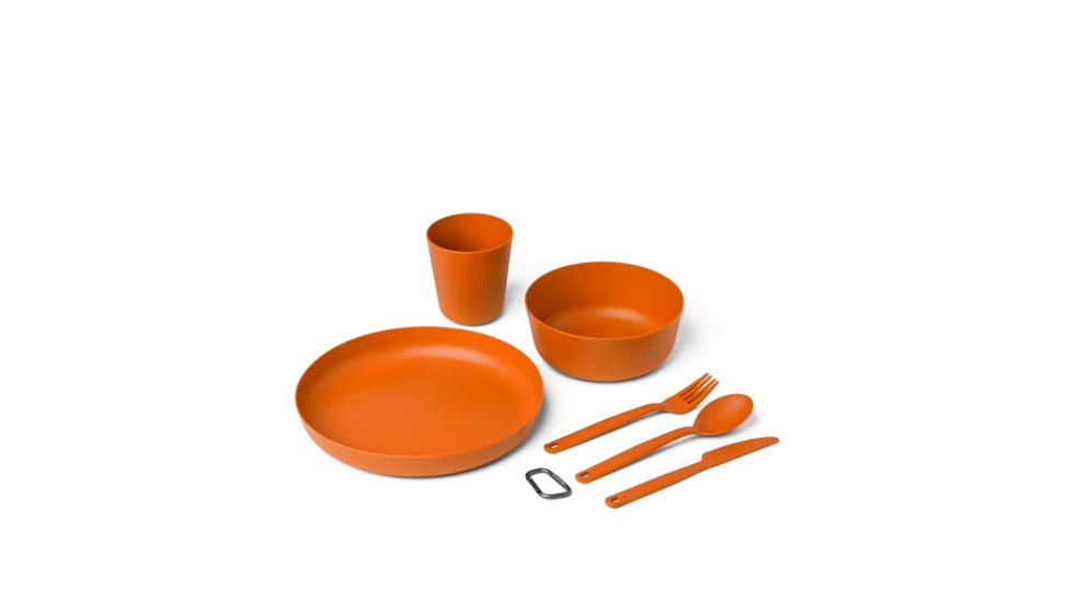 Sea to Summit Camp Dinnerware Set w/ Mesh Sack, 6 Piece, Burnt Orange, 054304