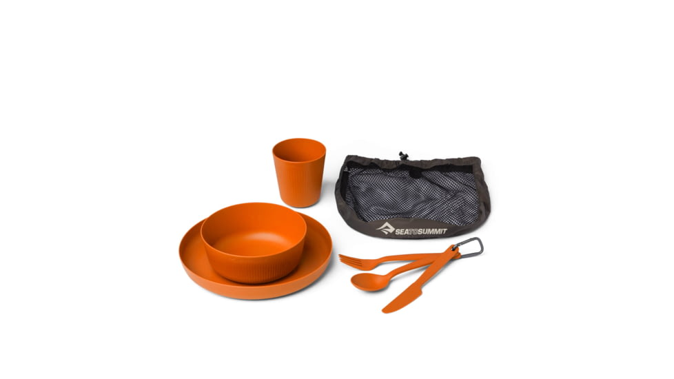 Sea to Summit Camp Dinnerware Set w/ Mesh Sack, 6 Piece, Burnt Orange, 054304