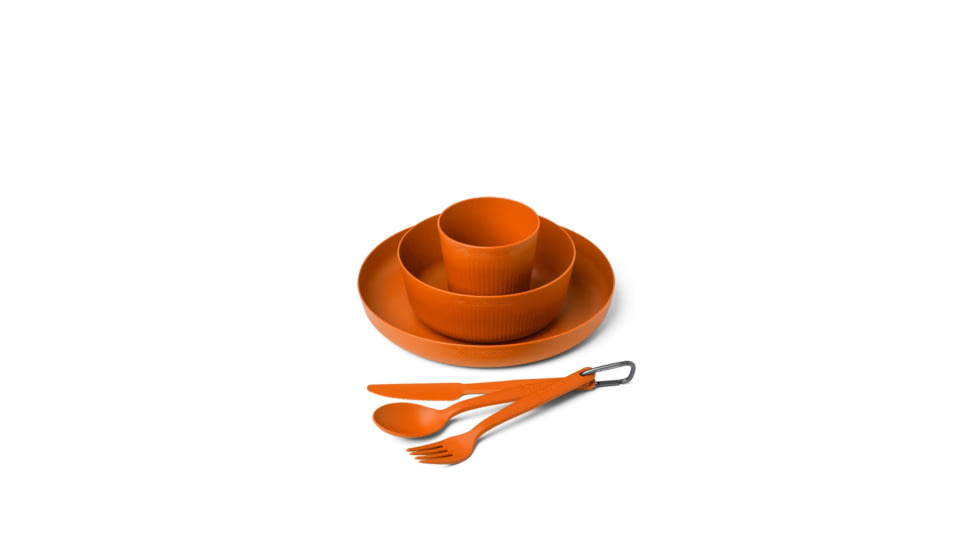 Sea to Summit Camp Dinnerware Set w/ Mesh Sack, 6 Piece, Burnt Orange, 054304