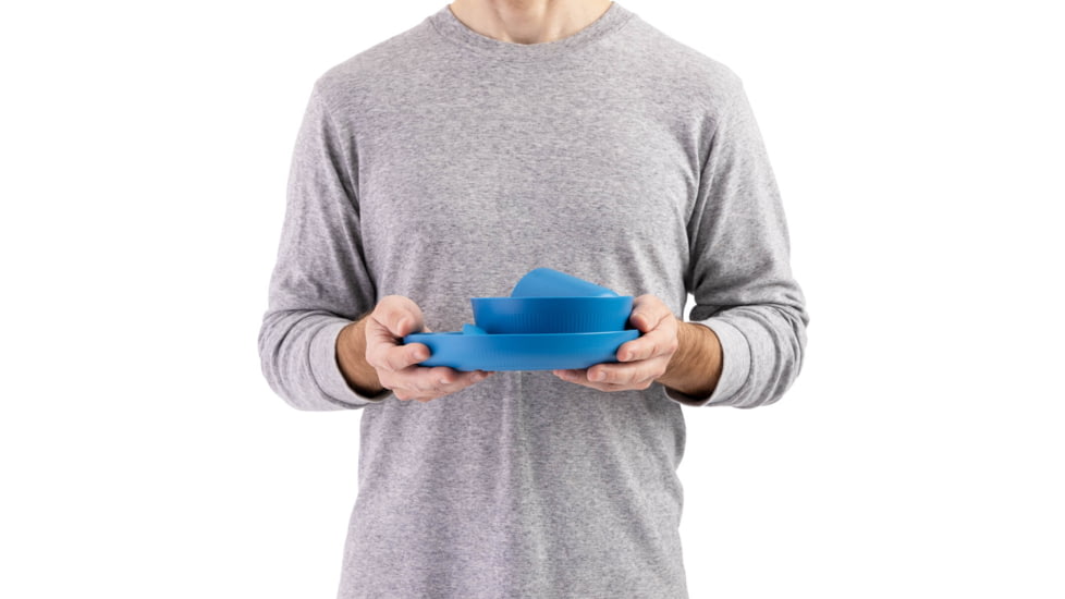 Sea to Summit Camp Dinnerware Set w/ Mesh Sack, 6 Piece, Cendre Blue, 054302