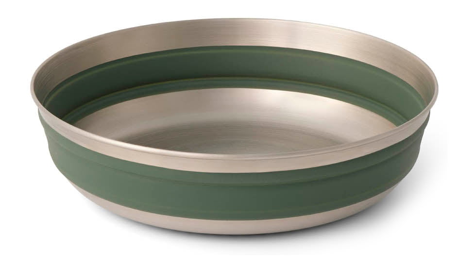 Sea to Summit Detour Stainless Steel Collapsible Bowl, Laurel Wreath Green, Large, A1323-40