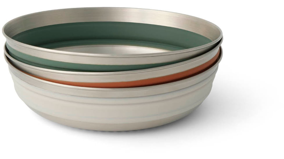 Sea to Summit Detour Stainless Steel Collapsible Bowl, Laurel Wreath Green, Medium, A1322-40