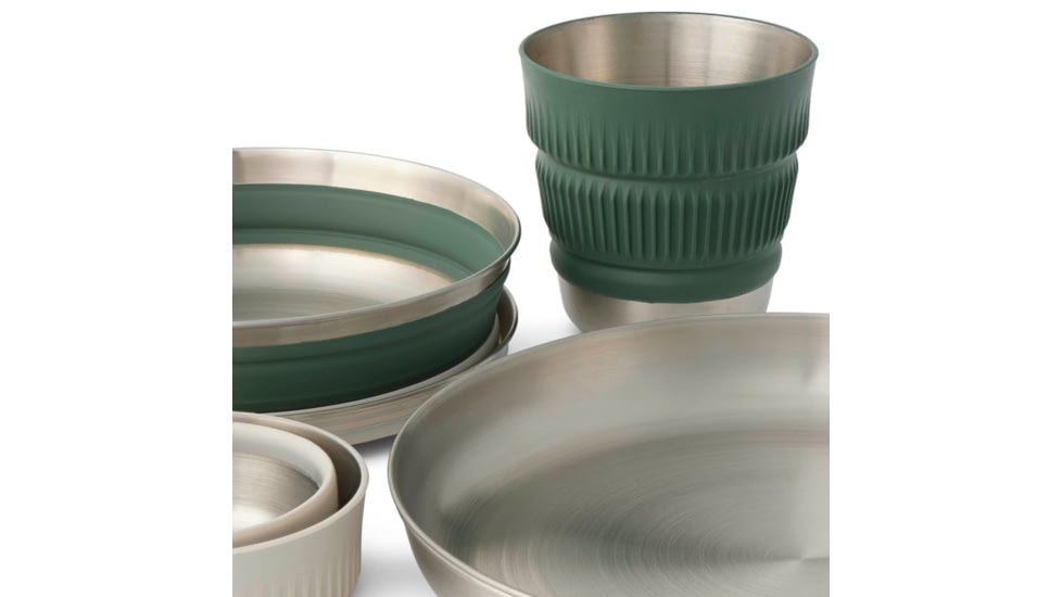 Sea to Summit Detour Stainless Steel Collapsible Dinnerware Set Multi, 2P, 6-Piece, A1325