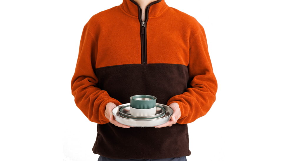 Sea to Summit Detour Stainless Steel Collapsible Dinnerware Set Multi, 2P, 6-Piece, A1325