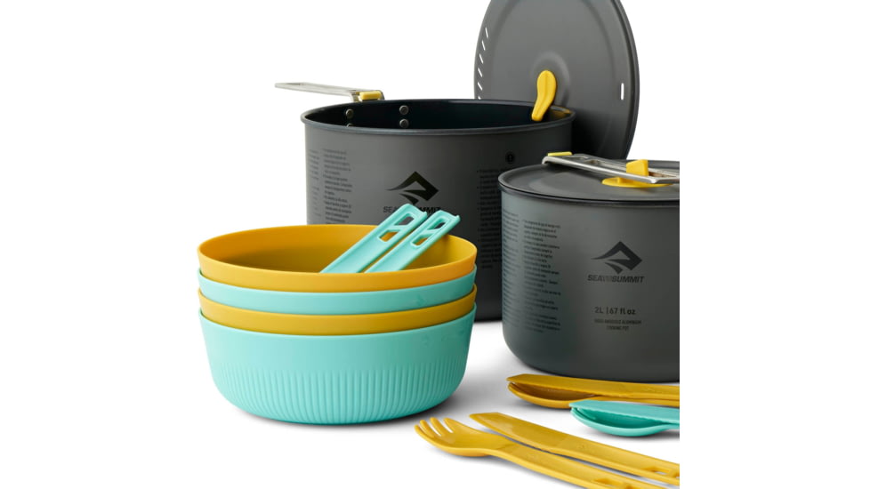 Sea to Summit Frontier UL TwoPot Cook Set, 14 Pieces, Multicolor, 4 Person, A1241