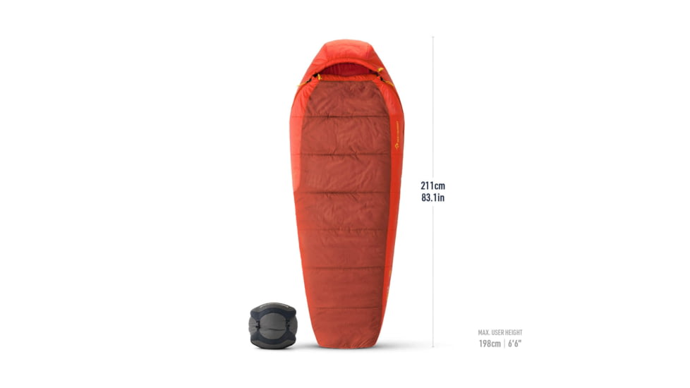 Sea to Summit Hamelin Synthetic 30F/-1C Sleeping Bag, Long, Picante Red, Long, S4141