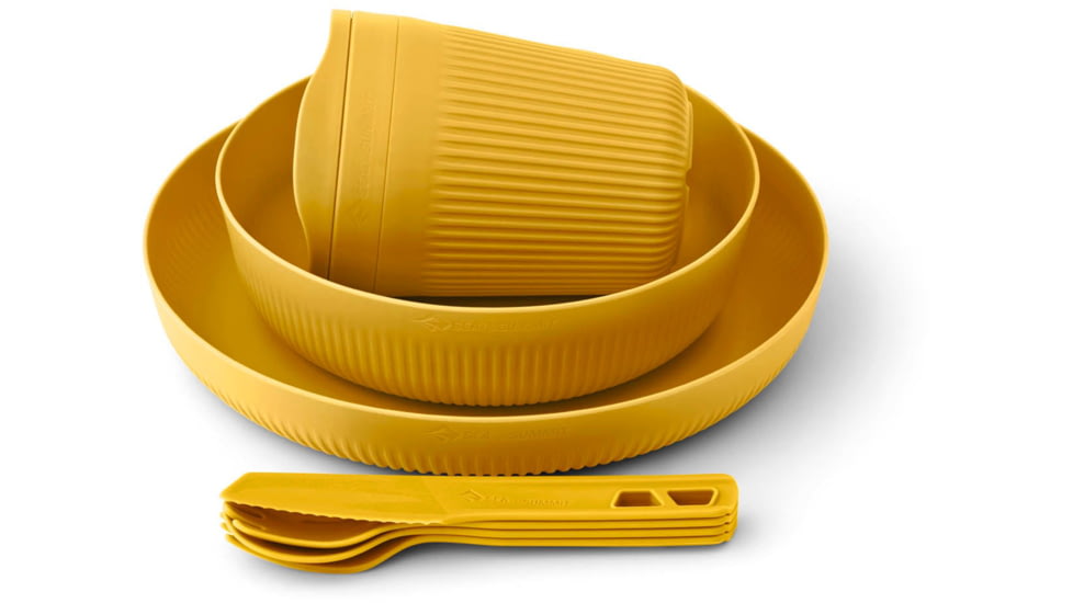 Sea to Summit Passage Dinnerware Set, 1P, 7 Piece, Arrowwood Yellow, A1351-50
