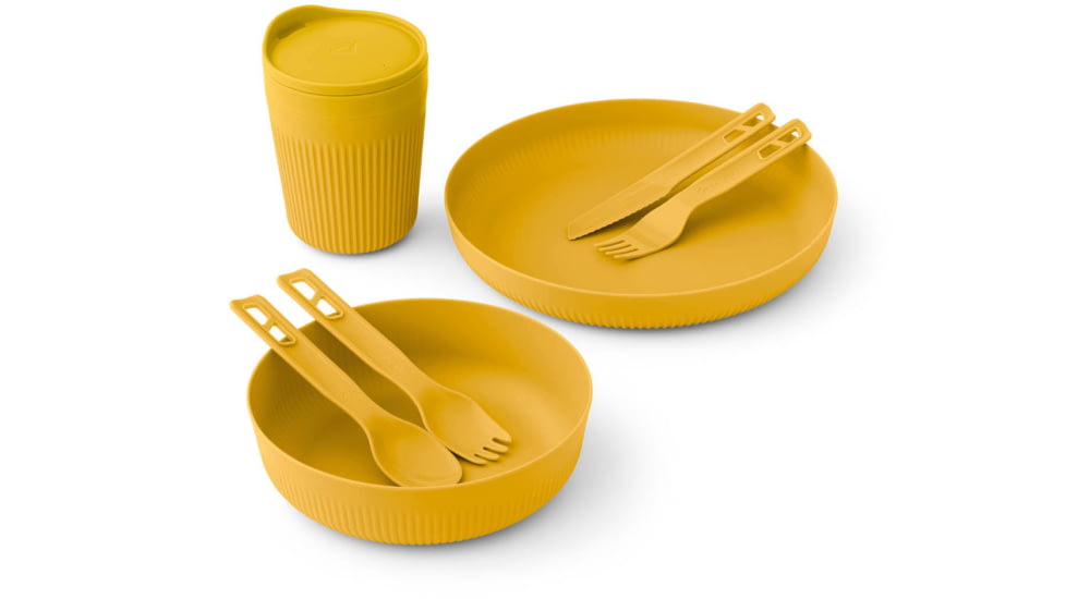 Sea to Summit Passage Dinnerware Set, 1P, 7 Piece, Arrowwood Yellow, A1351-50