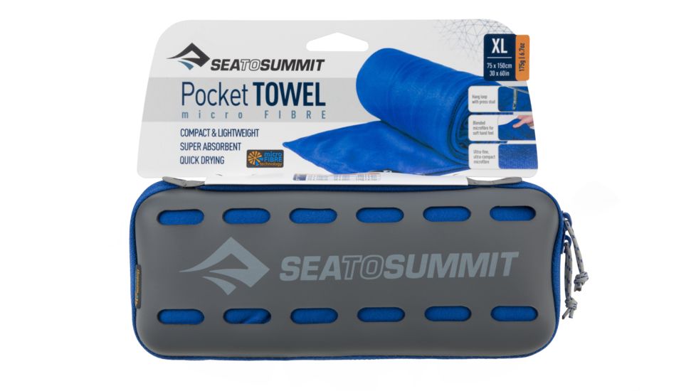 Sea to Summit Pocket Towel, Extra Large, 30in x 60in, Cobalt Blue, 211-37