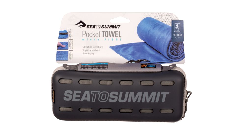 Sea to Summit Pocket Towel, Extra Large, 30in x 60in, Grey, 211-12