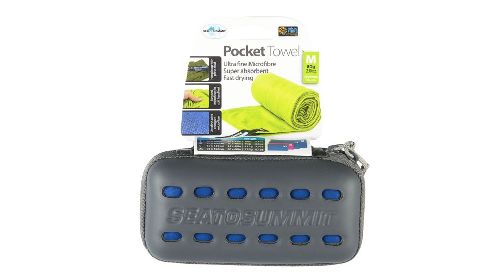 Sea to Summit Pocket Towel, Medium, 20in x 40in, Cobalt Blue, 210-37