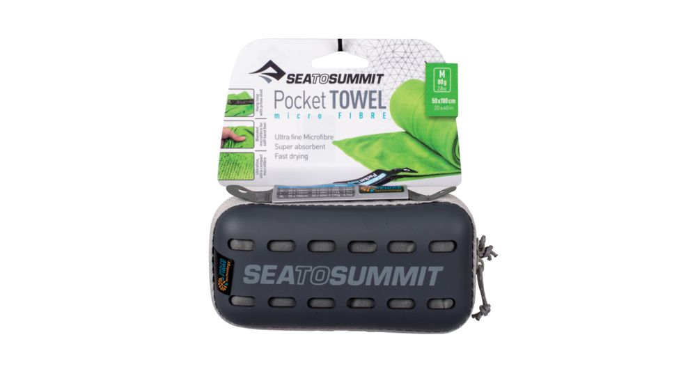 Sea to Summit Pocket Towel, Medium, 20in x 40in, Grey, 210-12