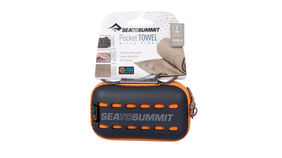 Sea to Summit Pocket Towel, Small, 16in x 32in, Orange, 190-22