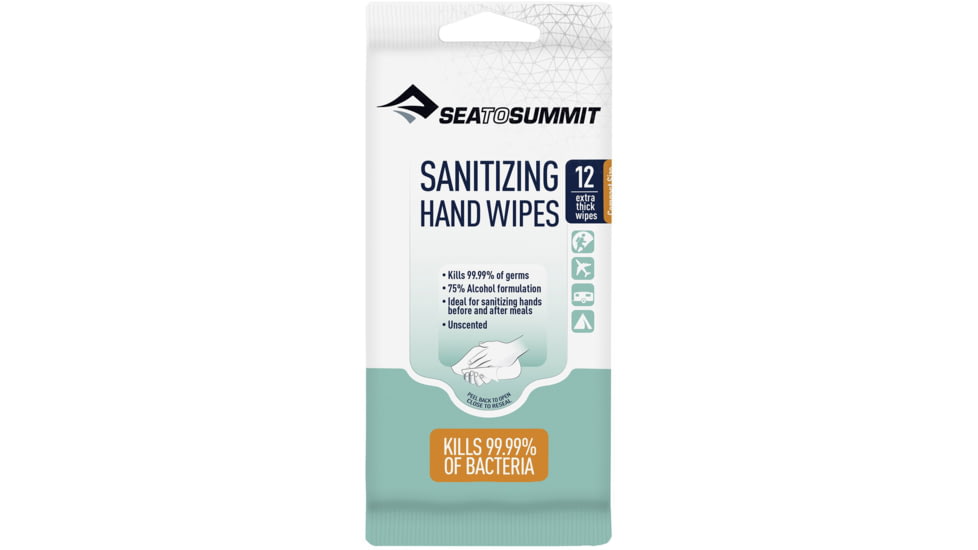 Sea to Summit Sanitising Hand and Surface Wipes, White, 12 pack, 299