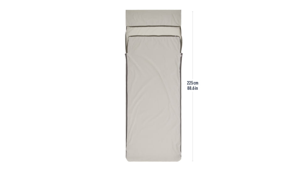 Sea to Summit Silk Blend Rectangular Sleeping Bag Liner w/ Pillow Sleeve, Moonstruck Grey, Universal, A3243