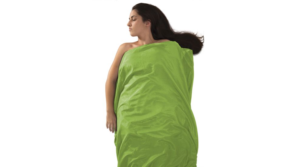 Sea to Summit Silk/Cotton Blend Travel Sleeping Bag Liner, Green, Standard Rectangular, 311-40