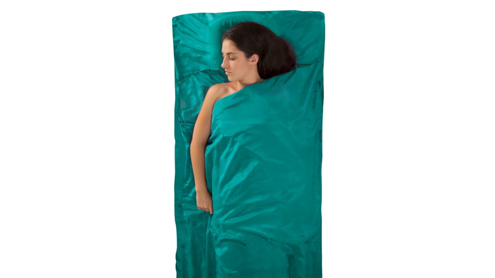 Sea to Summit Silk/Cotton Blend Traveler Sleeping Bag Liner w/ Pillow Insert, Sea Foam, 312-49