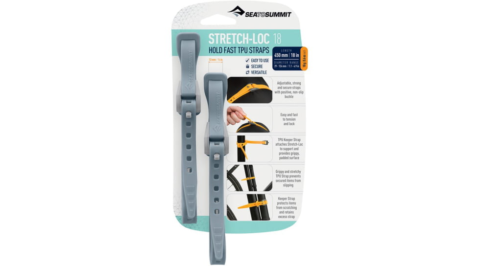 Sea to Summit Stretch-Loc TPU Straps 18, 2 Pack, Dusk, 450mm x 12mm, 851-65