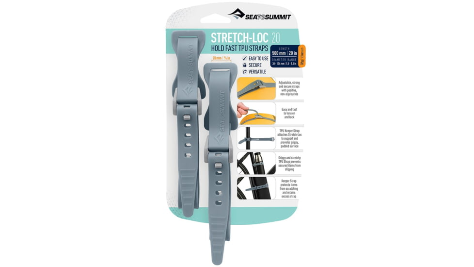 Sea to Summit Stretch-Loc TPU Straps 20, 2 Pack, Dusk, 500mm x 20mm, 853-65