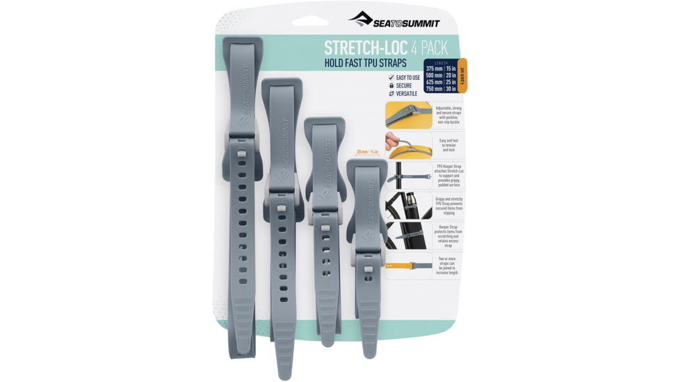 Sea to Summit Stretch-Loc TPU Straps Set, 4 Pack, Dusk, All Sizes x 20mm, 856-65