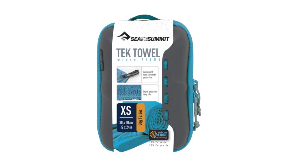 Sea to Summit Tek Towel, Extra Small, 12in x 24in, Pacific Blue, 261-32