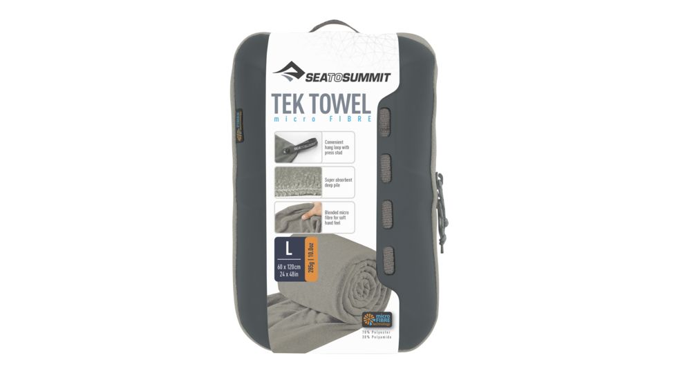 Sea to Summit Tek Towel, Large, 24in x 48in, Grey, 264-12