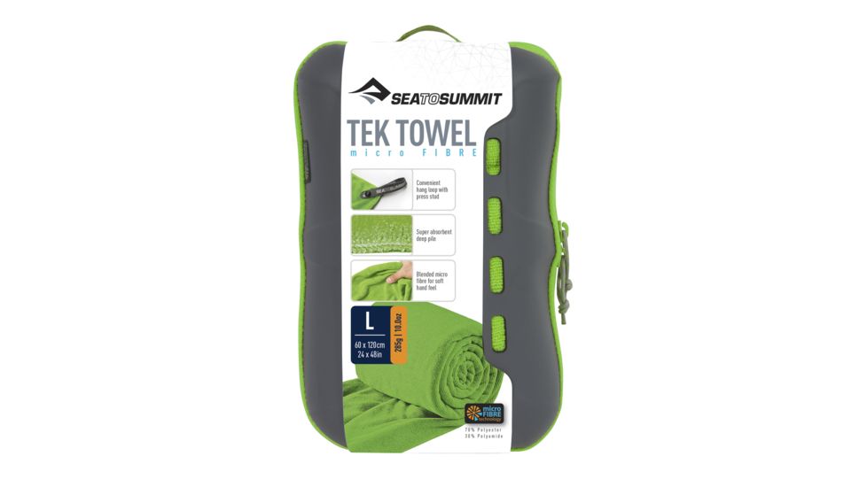 Sea to Summit Tek Towel, Large, 24in x 48in, Lime, 264-42