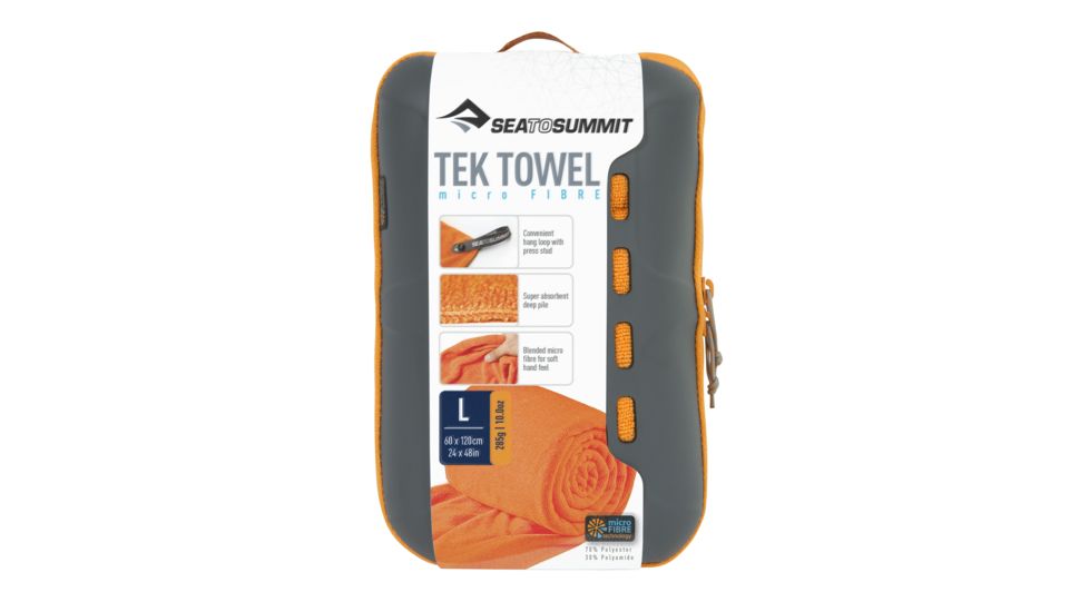 Sea to Summit Tek Towel, Large, 24in x 48in, Orange, 264-22
