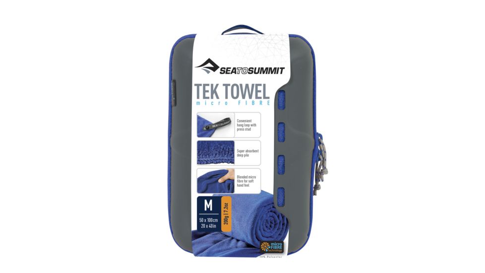 Sea to Summit Tek Towel, Medium, 20in x 40in, Cobalt Blue, 263-37