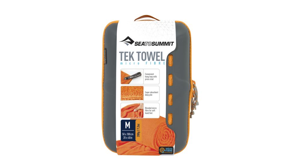 Sea to Summit Tek Towel, Medium, 20in x 40in, Orange, 263-22