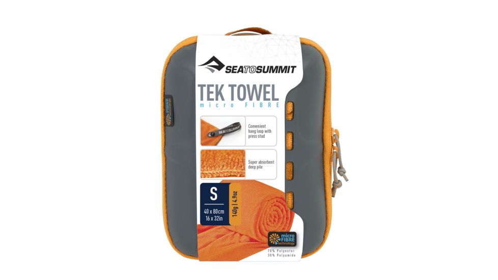 Sea to Summit Tek Towel, Small, 16in x 32in, Orange, 262-22