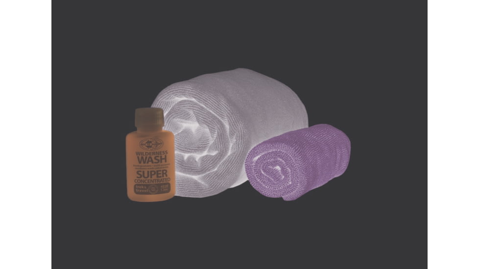 Sea to Summit Tek Towel Wash Kit-Medium-Eucalyptus/Lime