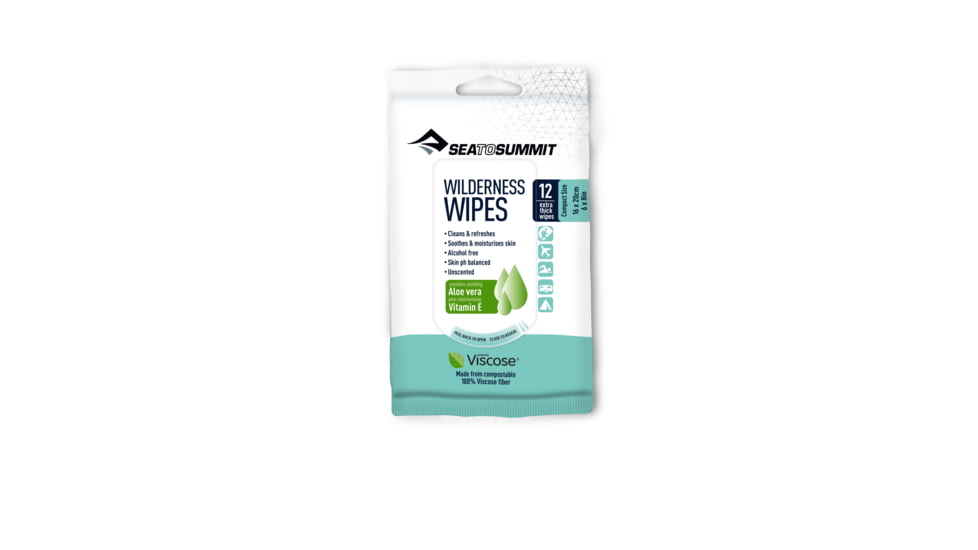 Sea to Summit Trek and Travel Wilderness Wipes, S, 12 per pack, 409