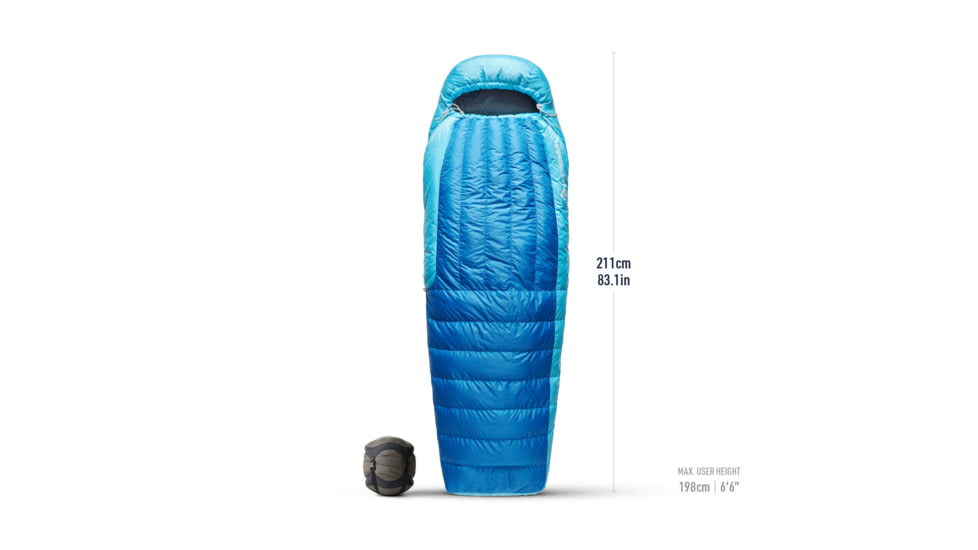 Sea to Summit Trek Down 30F/-1C Sleeping Bag, Long, Snorkel Blue, Long, S1015