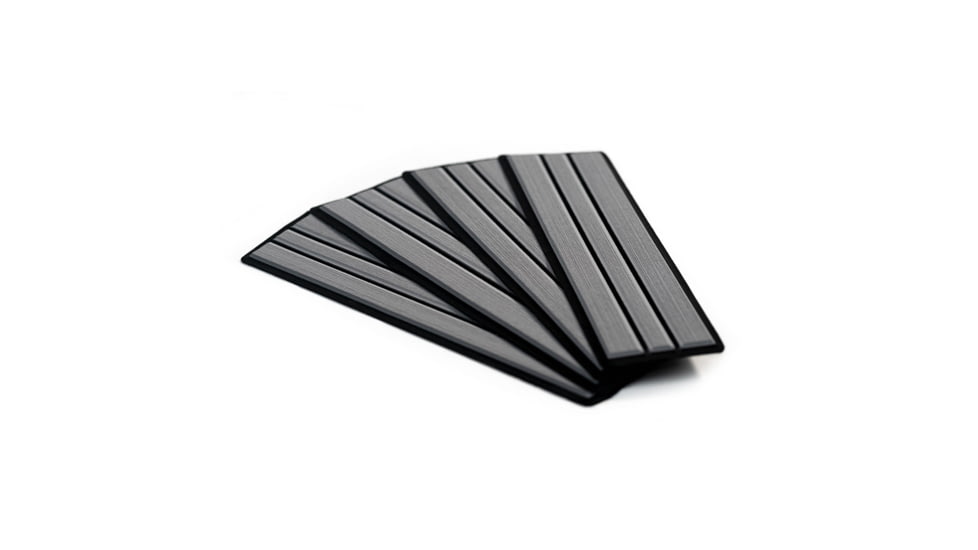SeaDek Brushed 6mm 4-Piece Step Kit - 3.75in x 12.75in, Storm Gray/Black Faux Teak, 23902-80066