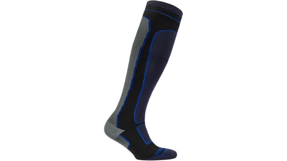 Mid Weight Knee Length Sock - Mens-Grey/Black-X-Large
